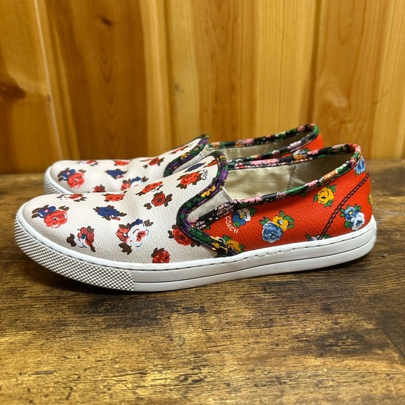 Coach Floral White Slip-On Sneakers 6.5 - Picture 2 of 7